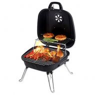 BHH-BBQ Charcoal Grill Tabletop with Four Foldable Legs Tool Set Multi-Function Oven 1-3 People Family Friends Colleagues Outdoor Camping Picnic Garden Black