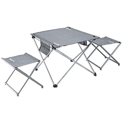  BHH-Picnic table Outdoor Folding Picnic Table and Chair Set 3 Piece Set Aluminum Alloy Portable Camping BBQ Garden Terrace Beach Yard Cooking Household Lightweight Rugged Durable Anti-Slip