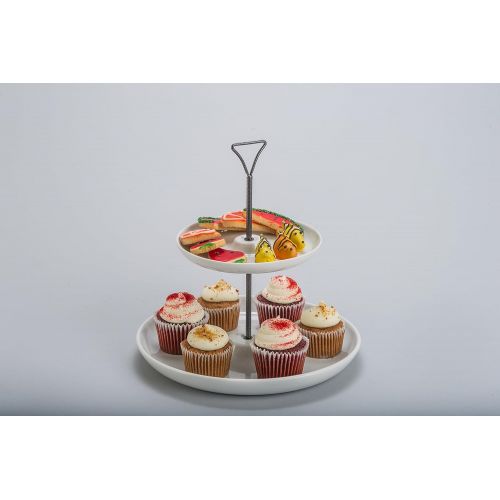  BIA Cordon Bleu 3-Tier Serving Tray for Appetizers or Cupcakes, White