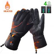 BIAL-SG BIAL Heated Gloves Winter Ski Gloves,Heating Waterproof Windproof Battery Snow Gloves for Skiing Snowboarding Climbing Hiking Cycling,Non-Slip Leather Palm Work Gloves Warm Cold We