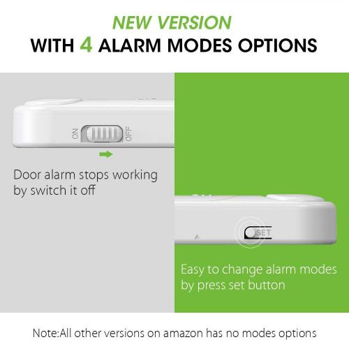  BIBENE Door Alarm System Home Security DIY Kit, DoorWindow Contact Sensor with 4 Alarm Modes and Long Battery Life-5 Packs