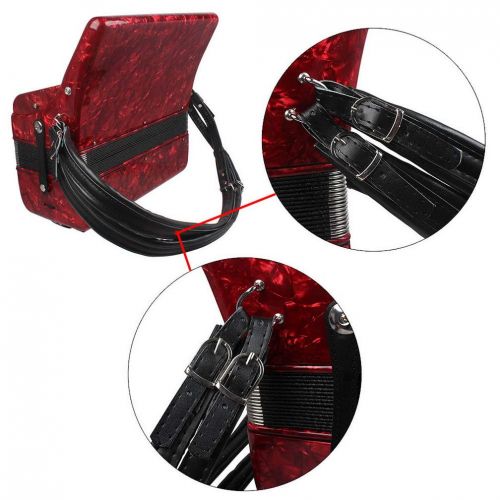  BIBISTORE 2-Pack Soft Thicken PU Leather Accordion Shoulder Harness Straps Adjustable&Durable Accordion Belt Set for 16-120 Bass Accordions Musical Instrument Accessories