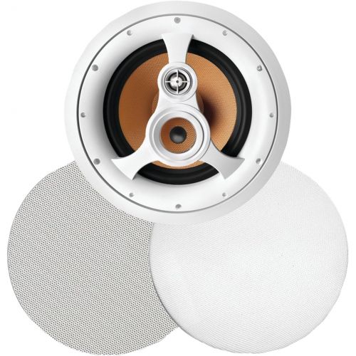 BIC America 250W 3-Way 10” In-Ceiling Speaker with Pivoting Tweeter and Midrange, Metal and Cloth Grills