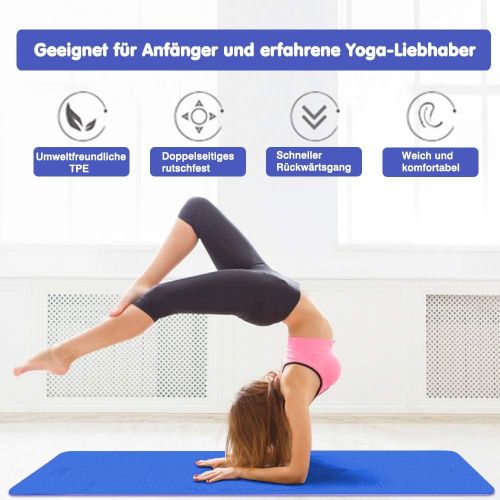  [아마존베스트]BIFY Yoga Mat Non-Slip 183 x 61 x 0.6 cm Gymnastics Mat, Premium, Environmentally Friendly Training Fitness Mat for Pilates, Fitness with Shoulder Strap