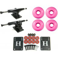 BIG BOY 5.0 Black/Black Skateboard Trucks + 52mm Pink Wheels Combo