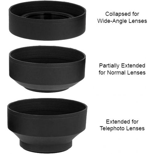  BIG MIKES ELECTRONICS 72mm Tulip Flower Lens Hood + 72mm Soft Rubber Lens Hood for Select Canon, Nikon, Olympus, Panasonic, Pentax, Sony, Sigma, Tamron SLR Lenses, Digital Cameras and Camcorders + Micro