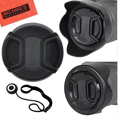  BIG MIKES ELECTRONICS 55mm and 58mm Reversible Tulip Flower Lens Hood and Lens Cap Kit for Nikon D5600, D3400, D3500 DSLR Camera with Nikon 18-55mm f/3.5-5.6G VR AF-P DX and Nikon 70-300mm f/4.5-6.3G ED