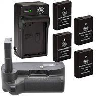 BIG MIKES ELECTRONICS Battery Grip Kit for Nikon D5100 D5200 Cameras - Includes BG-N12 Battery Grip Replacement + Qty 4 BM Premium EN-EL14 Batteries + Battery Charger