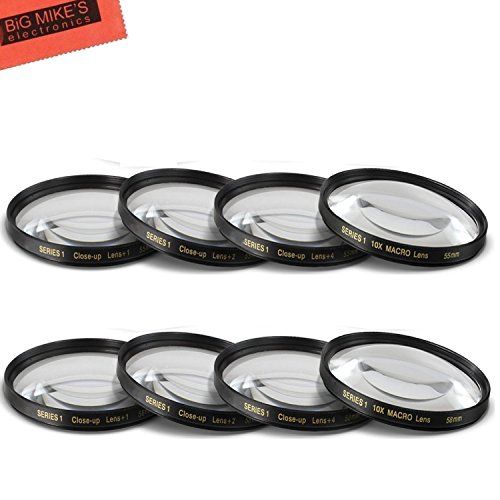  BIG MIKES ELECTRONICS 55mm and 58mm Close-Up Filter Set (+1, 2, 4 and +10 Diopters) Magnification Kit for Nikon D5600, D3400 DSLR Camera with Nikon 18-55mm f/3.5-5.6G VR AF-P DX and Nikon 70-300mm f/4.5