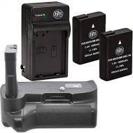 BIG MIKES ELECTRONICS Battery Grip Kit for Nikon D5100 D5200 Cameras - Includes BG-N12 Battery Grip Replacement + Qty 2 BM Premium EN-EL14 Batteries + Battery Charger