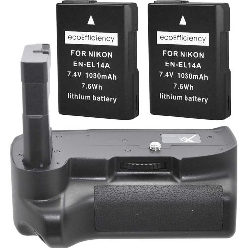  BIG MIKES ELECTRONICS Battery Grip Kit for Nikon D5100, D5200 Digital SLR Camera Includes Qty 2 Replacement EN-EL14 EN-EL14a Batteries + Vertical Battery Grip + More!!