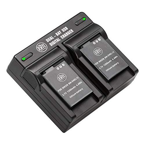  BIG MIKES ELECTRONICS BM Premium 2 EN-EL12 Batteries & Dual Charger for Nikon Coolpix A1000 B600 W300 A900 AW100 AW110 AW120 AW130 S6300 S8100 S8200 S9050 S9200 S9300 S9400 S9500 S9700 S9900 P330 P340 K