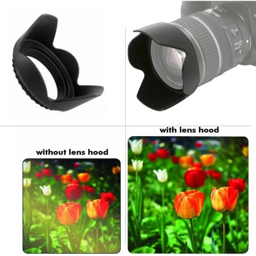  BIG MIKES ELECTRONICS 52mm Tulip Flower Lens Hood + 52mm Soft Rubber Lens Hood for Select Canon, Nikon, Olympus, Panasonic, Pentax, Sony, Sigma, Tamron SLR Lenses, Digital Cameras and Camcorders + Micro
