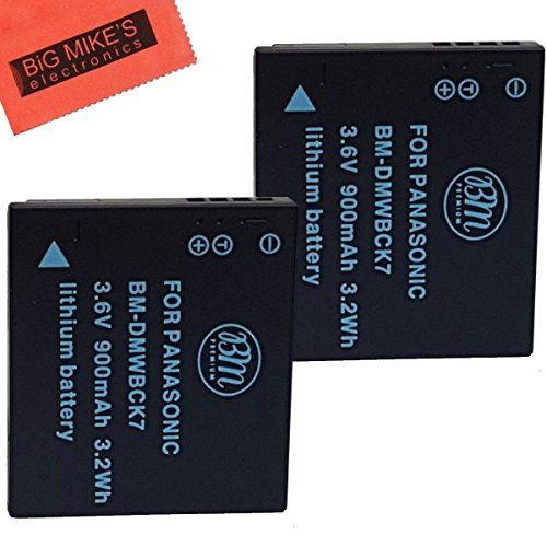  BIG MIKES ELECTRONICS Pack of 2 DMW-BCK7 Batteries for Panasonic Lumix DMC-FH25, FH27, FP5, FP7, FS16, FS18, FS22, FS35, FS37, DMC-S1, DMC-S2, DMC-S3, DMC-SZ1, DMC-SZ5, DMC-SZ7, DMC-TS20, DMC-TS25, DMC-