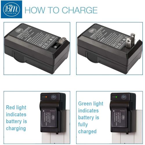  BIG MIKES ELECTRONICS BM Premium 2-Pack of DMW-BLH7 Batteries and Charger for Panasonic Lumix DC-GX850, DMC-LX10, DMC-LX15, DMC-GM1, DMC-GM1K, DMC-GM1KA, DMC-GM1KS, DMC-GM5, DMC-GM5KK Digital Camera