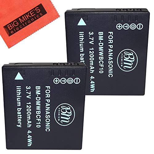  BIG MIKES ELECTRONICS BM 2 DMW-BCF10 Batteries for Panasonic Lumix DMC-TS2 DMC-TS3 DMC-TS4 DMC-F3 DMC-FH1 DMC-FH3 DMC-FH20 DMC-FH22 DMC-FS6 DMC-FS12 DMC-FS15 DMC-FS25 DMC-FS42 DMC-FS62 DMC-FT1 DMC-FP8 D