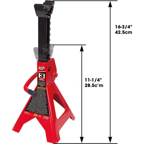  Torin Big Red Steel Jack Stands: 3 Ton (6,000 lb) Capacity, 1 Pair