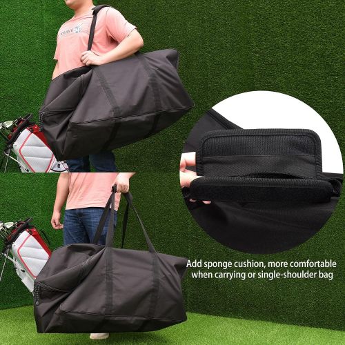  BIG TEETH Golf Push Cart Bag 3 Wheel Folding Carry Bag for Caddytek,Carts Cover Protector Black Extra-Large Capacity Cover Collapsible