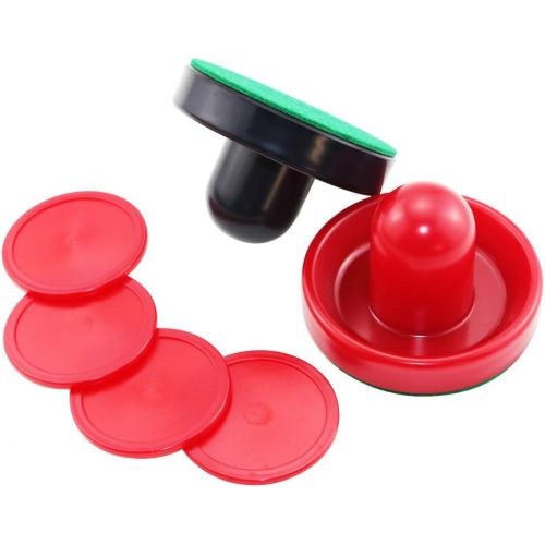  BIGNC Light Weight Air Hockey Black and Red Air Hockey Pushers - Red Replacement Pucks for Game Tables, Equipment, Accessories(Standard Size,4 Pushers and 8 Red Pucks)
