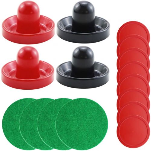  BIGNC Light Weight Air Hockey Black and Red Air Hockey Pushers - Red Replacement Pucks for Game Tables, Equipment, Accessories(Standard Size,4 Pushers and 8 Red Pucks)
