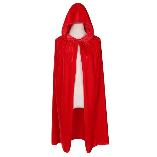  BIGXIAN Kids Hooded Velvet Cloak Halloween Christmas Fancy Cape for Kids