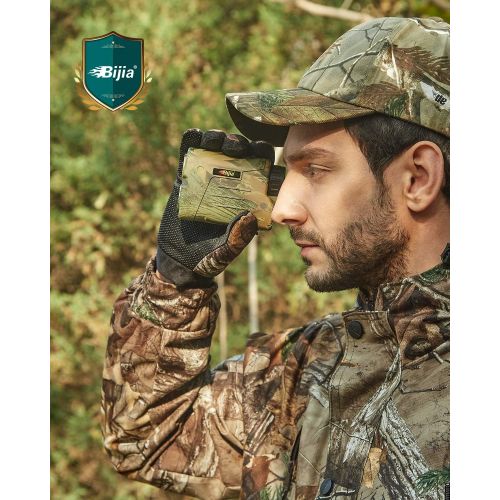  BIJIA Hunting Rangefinder-6X 650/1200Yards Multifunction Laser Rangefinder for Hunting,Shooting, Golf,Camping with Slope Correction,Flag-Locking with Vibration,Speed,Angle,Scan,Dis