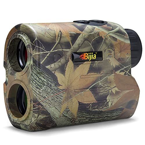  BIJIA Hunting Rangefinder - 650Yards Multi-Function Laser Archery Rangefinder for Bow Hunting,Shooting, Golf,Camping with Slope Correction,Flag-locking with Vibration,Speed,Angle,S