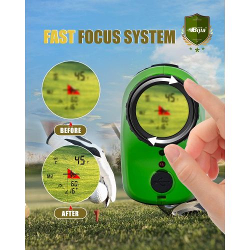  BIJIA Golf Rangefinder with Slope Switch-700Yards 6X Laser Range Finder with Slope On/Off Switch Rechargeable High Precision Flaglock/Scan/Slope/Angle/Speed/Vibration for Golfing/T