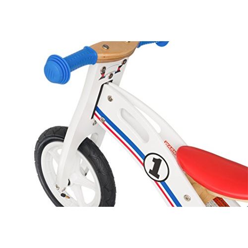  BIKESTAR Original Safety Wooden Lightweight Kids First Balance Running Bike with air Tires for Age 3 Year Old Boys and Girls | 12 Inch Edition