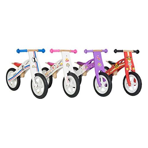  BIKESTAR Original Safety Wooden Lightweight Kids First Balance Running Bike with air Tires for Age 3 Year Old Boys and Girls | 12 Inch Edition