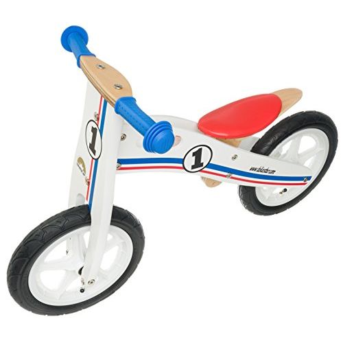  BIKESTAR Original Safety Wooden Lightweight Kids First Balance Running Bike with air Tires for Age 3 Year Old Boys and Girls | 12 Inch Edition