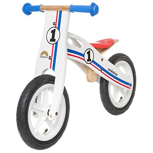  BIKESTAR Original Safety Wooden Lightweight Kids First Balance Running Bike with air Tires for Age 3 Year Old Boys and Girls | 12 Inch Edition