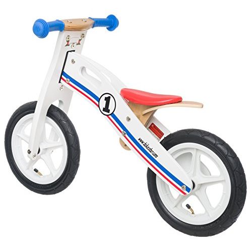  BIKESTAR Original Safety Wooden Lightweight Kids First Balance Running Bike with air Tires for Age 3 Year Old Boys and Girls | 12 Inch Edition