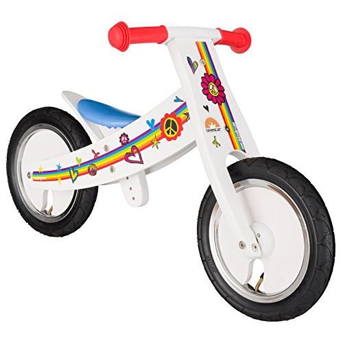  BIKESTAR Original Safety Wooden Lightweight Kids First Balance Running Bike with air Tires for Age 3 Year Old Boys and Girls | 12 Inch Edition