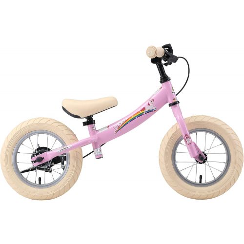  BIKESTAR Original Safety Lightweight Kids First Balance Running Bike with brakes and with air tires for age 3 year old boys and girls | 12 Inch Sport Edition | Heartbeat Red