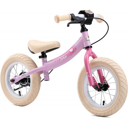  BIKESTAR Original Safety Lightweight Kids First Balance Running Bike with brakes and with air tires for age 3 year old boys and girls | 12 Inch Sport Edition | Heartbeat Red