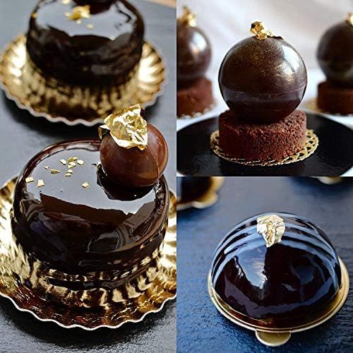  [아마존베스트]BINGLALA 4Packs Medium Semi Sphere Silicone Mold, Baking Mold for Hot Chocolate Bomb, Cake, Jelly, Dome Mousse (4PCS, Black)