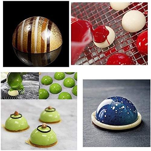  [아마존베스트]BINGLALA 4Packs Medium Semi Sphere Silicone Mold, Baking Mold for Hot Chocolate Bomb, Cake, Jelly, Dome Mousse (4PCS, Black)