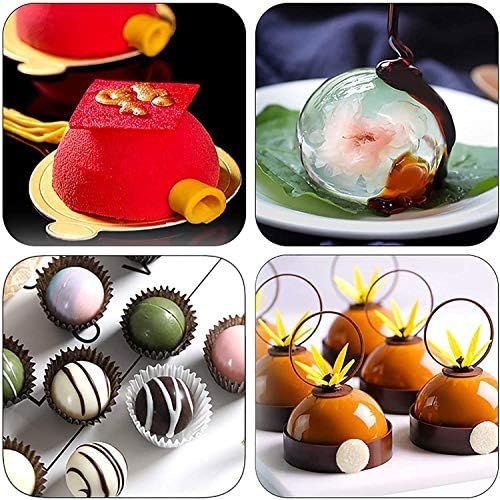  [아마존베스트]BINGLALA 4Packs Medium Semi Sphere Silicone Mold, Baking Mold for Hot Chocolate Bomb, Cake, Jelly, Dome Mousse (4PCS, Black)