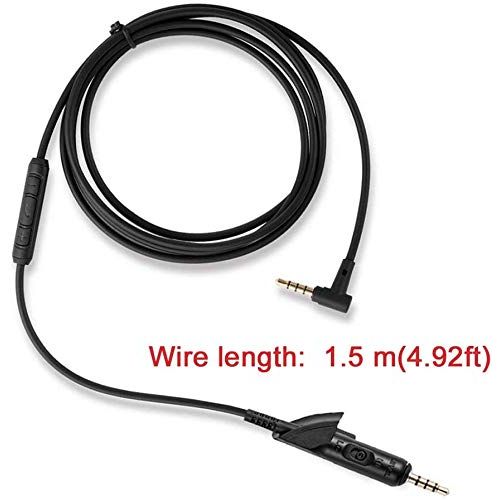  BINGLE Replacement Audio Cable Extension Cords ONLY for Bose QC15 Quiet Comfort 15 Headphones Audio Jack Inline Mic/Remote Control 3.5mm to 3.5mm ? (Black)