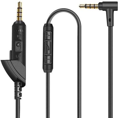  BINGLE Replacement Audio Cable Extension Cords ONLY for Bose QC15 Quiet Comfort 15 Headphones Audio Jack Inline Mic/Remote Control 3.5mm to 3.5mm ? (Black)