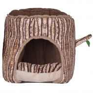 BINGPET Portable Soft Indoor Small Dog House with Removable Cushion Tree Shaped Bed for Puppy Cat