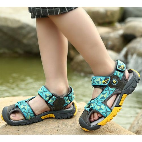  BININBOX Summer Breathable Sandals Girl Boys Toddler Kid Shoe Closed-Toe Ribbon