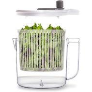 BINO | Salad Spinner - 2.6 Qt | Small Manual Lettuce Spinner with Built-in Draining System | Salad Spinner, Colander, and Water Pitcher in One | Fruit & Vegetable Basket Colander | Kitchen Gadgets