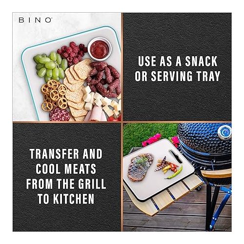  BINO Cutting Board - 2-Piece Chopping Boards | BPA-Free Plastic, Durable, Large Surface, Multipurpose, Dual-Sided, Dishwasher Safe | Charcuterie Accessories | Home & Kitchen Utensils