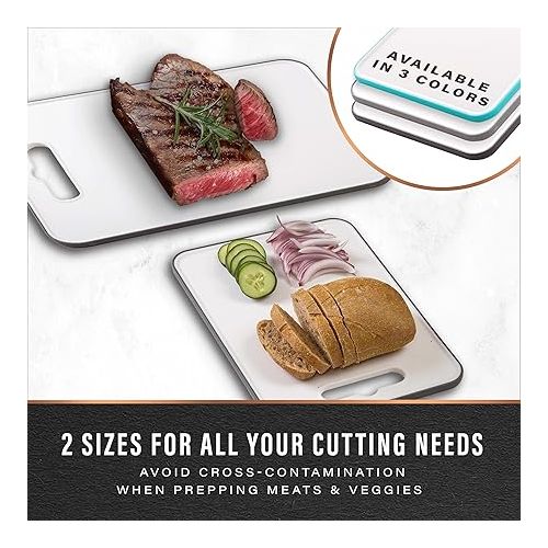  BINO Cutting Board - 2-Piece Chopping Boards | BPA-Free Plastic, Durable, Large Surface, Multipurpose, Dual-Sided, Dishwasher Safe | Charcuterie Accessories | Home & Kitchen Utensils