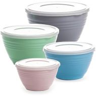 BINO | Mixing Bowl Set with Lids | Versatile Plastic Bowls for Kitchen Mixing, Serving, and Storage - 4-Piece Mixing Bowl Set in Various Sizes | Space-Saving Nesting Design | Dishwasher Safe