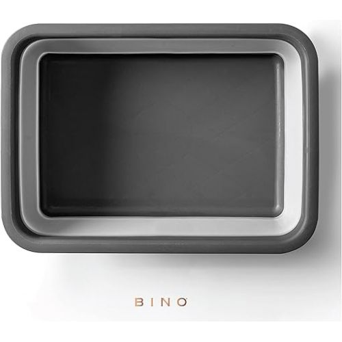  BINO Collapsible Wash Basin - Grey | Portable Dish Tub | Kitchen | Camping | Sink | Home Essentials | Baby Travel | Folding Dish Pan for Maximum Space Saving