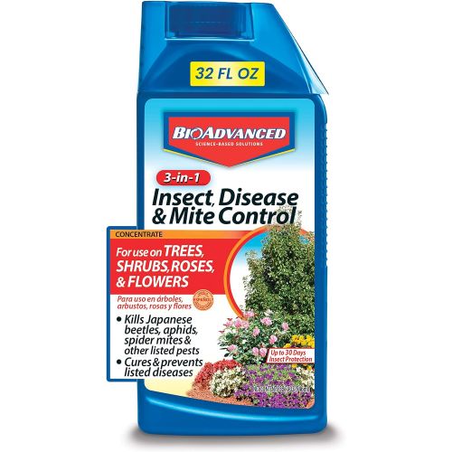  BioAdvanced 701285B 3-in-1 Insect Disease & Mite Control Concentrate, 32 oz, White