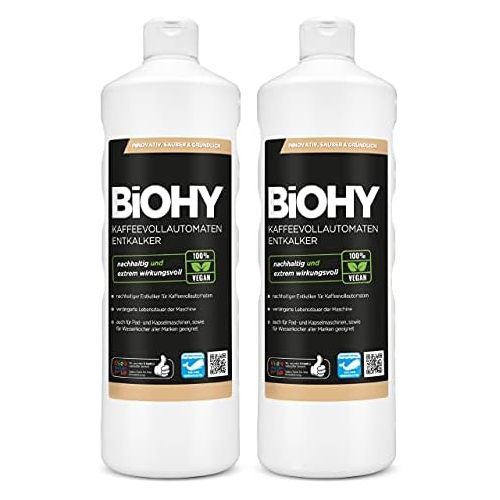  BiOHY Fully Automatic Coffee Machine Descaler (2 x 1 Litre Bottle) | Ideal for Descaling All Coffee Machines & Espresso Machines | Approx. 20 Descaling Processes/Bottle